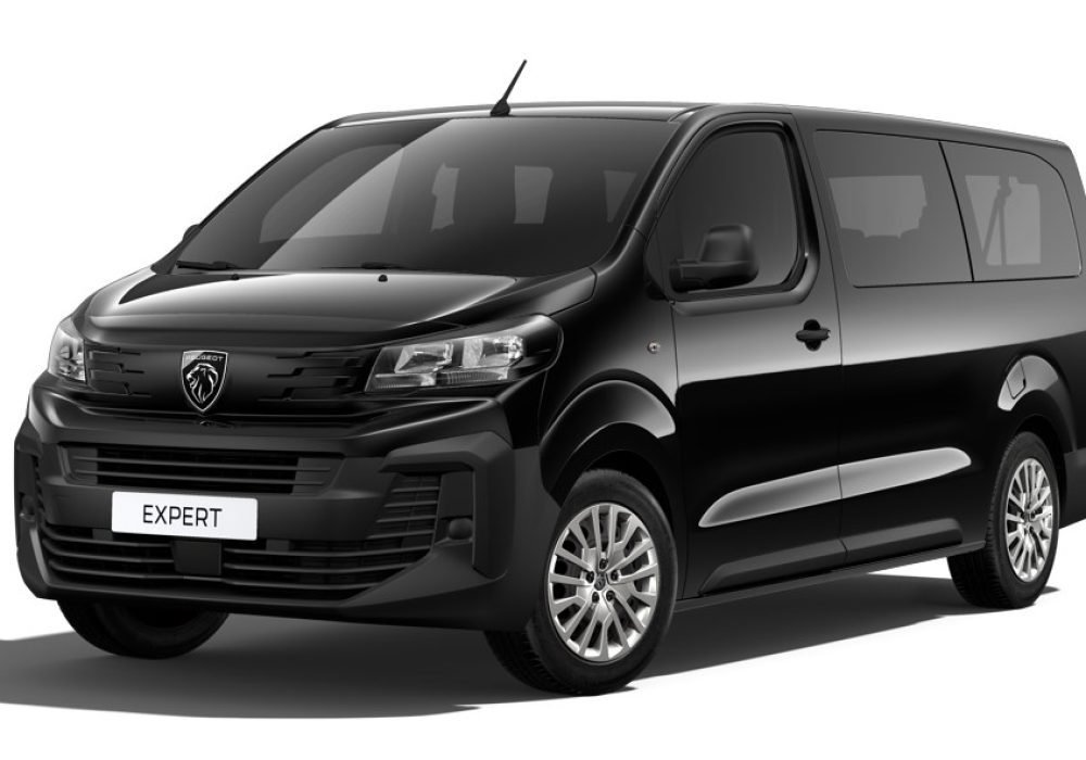 Peugeot Expert Combi Long TPMR noir perla nera sur fond blanc - véhicule TPMR - voiture handicap