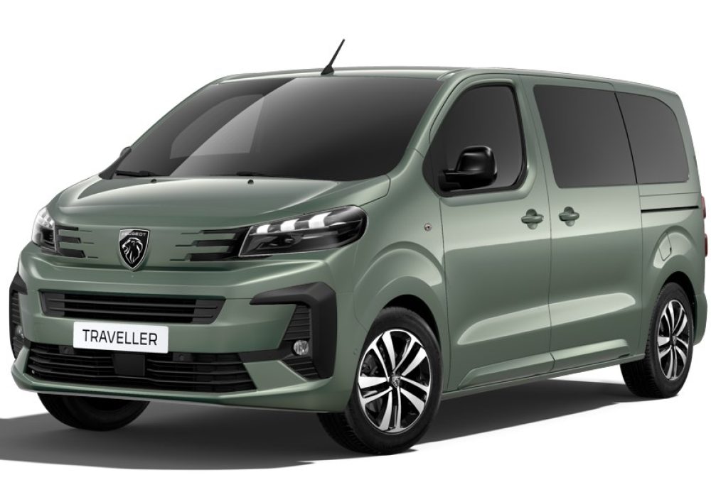 Peugeot Traveller M TPMR Vert Kapari sur fond blanc