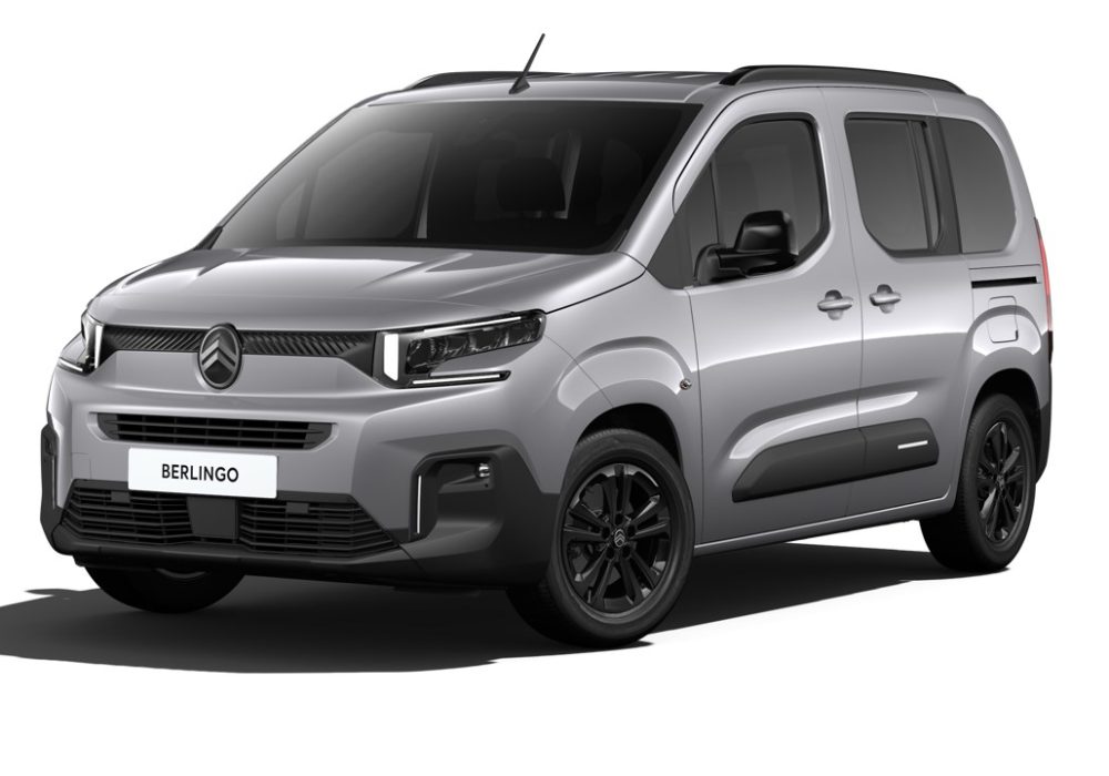 Citroën Berlingo TPMR Gris artense sur fond blanc - véhicule TPMR - voiture handicap